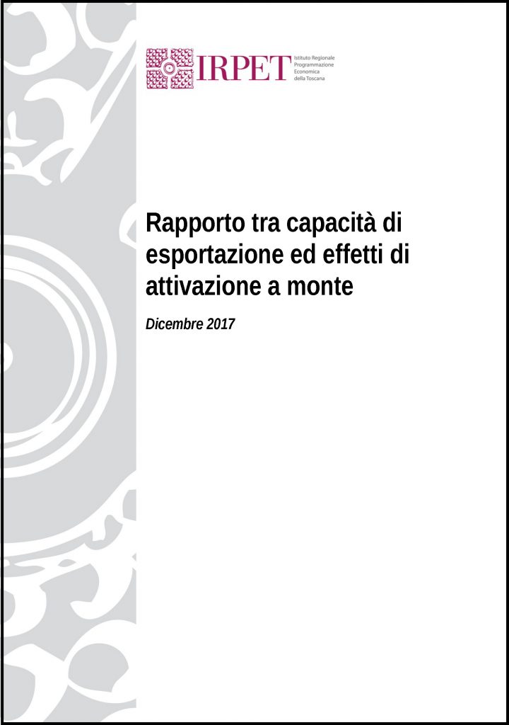 Copertina 1d_Rapporto tra capacità di esportazione ed effetti di attivazione a monte