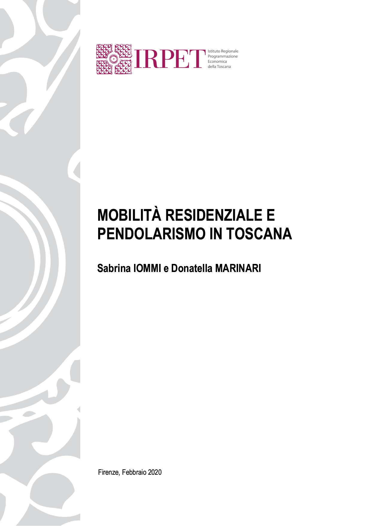 IOMMI MARINARI Report IRPET trasferimenti residenza pendolarismo 2020-1allestito