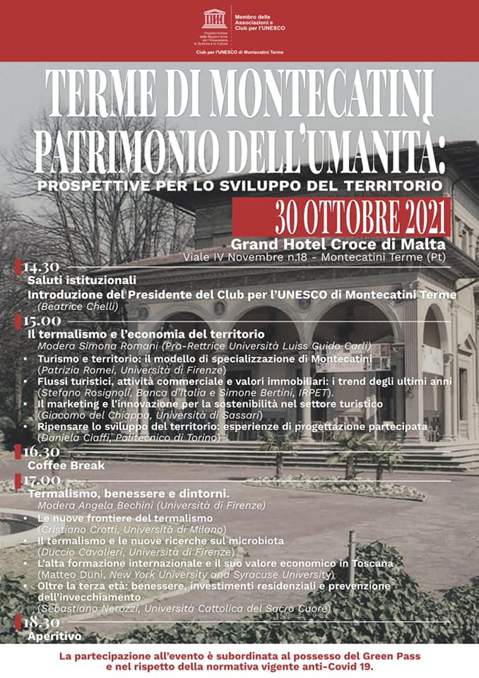 Club per l'Unesco di Montecatini locandina 30.10.2021