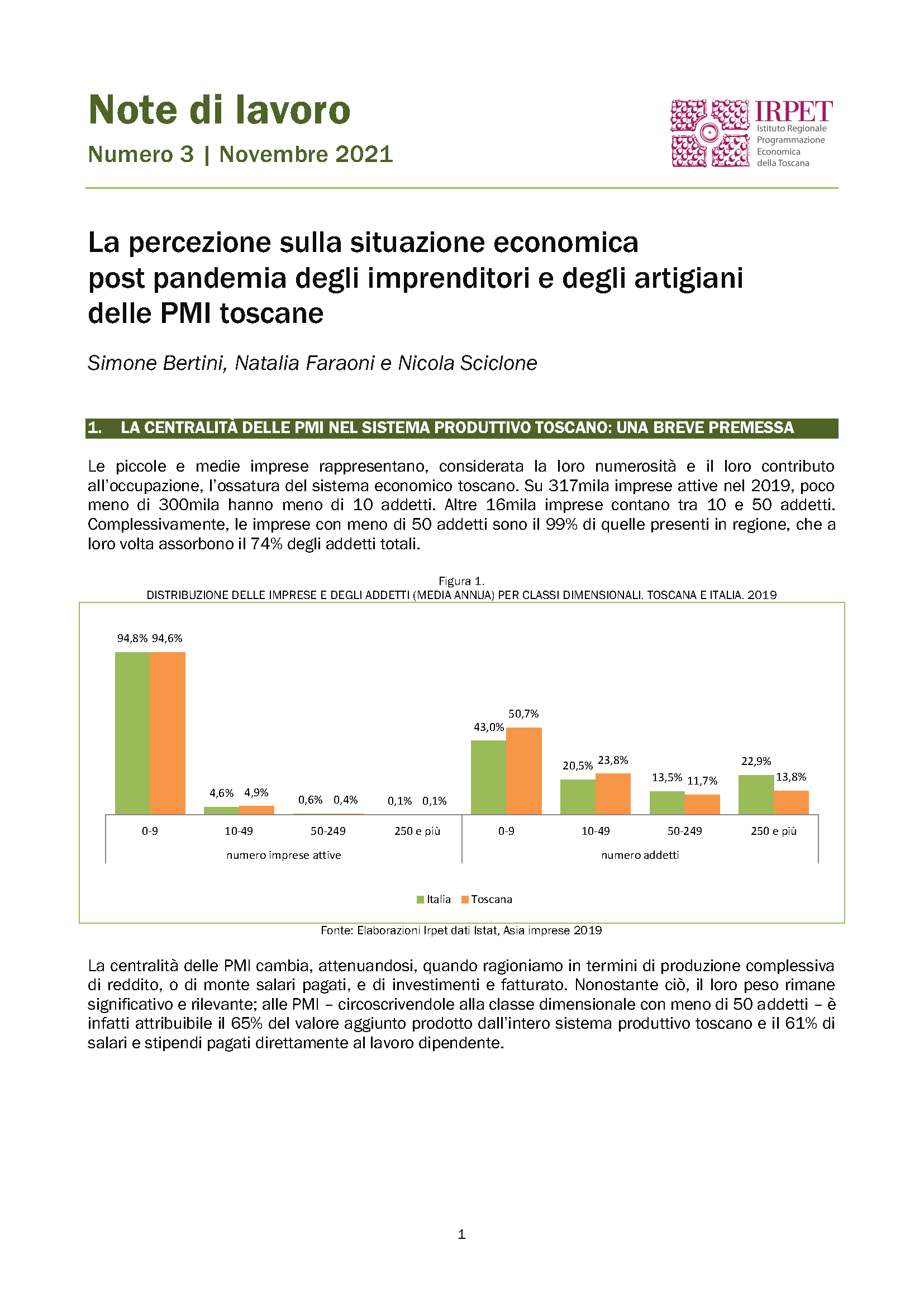 Nota di lavoro 3.2021 novembre