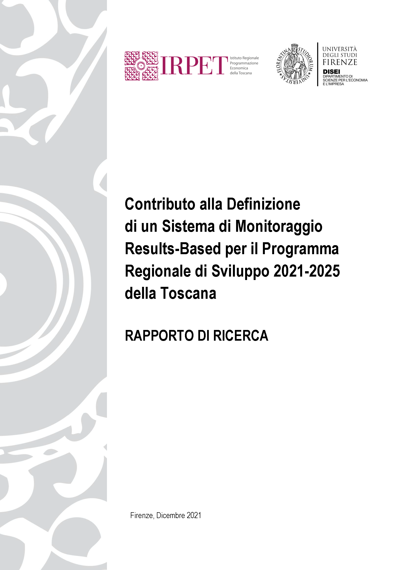 IRPET Relazione finale_Monitoraggio PRS 2021-2025