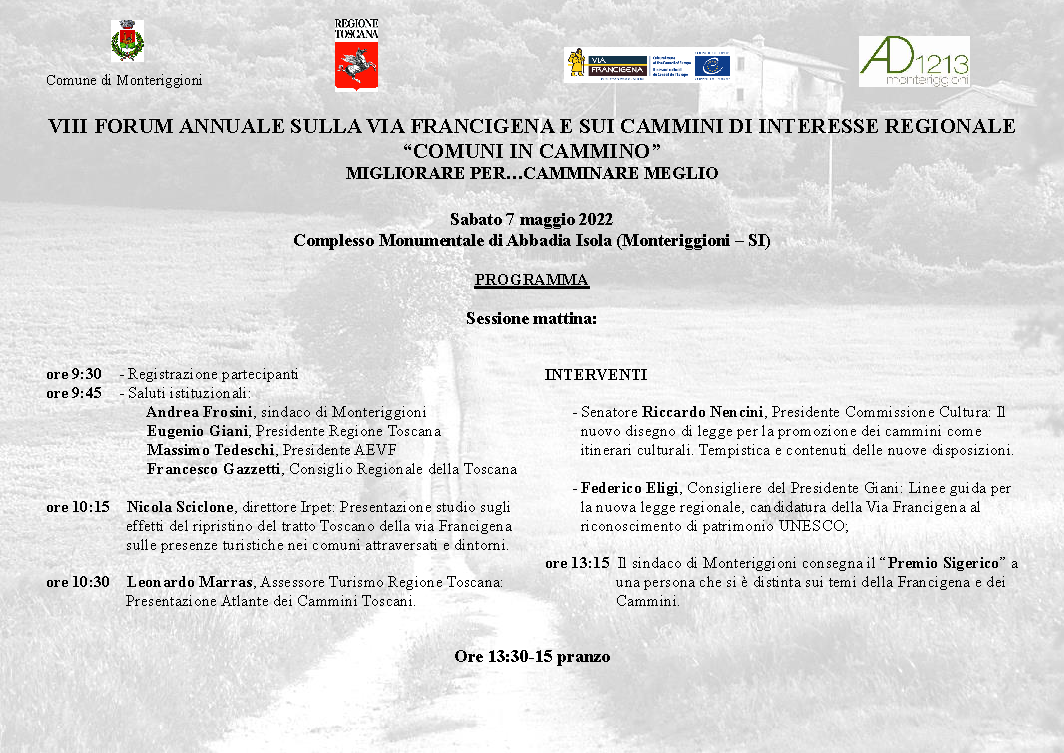 forum Comuni in Cammino 7 maggio Monteriggioni_Pagina_1