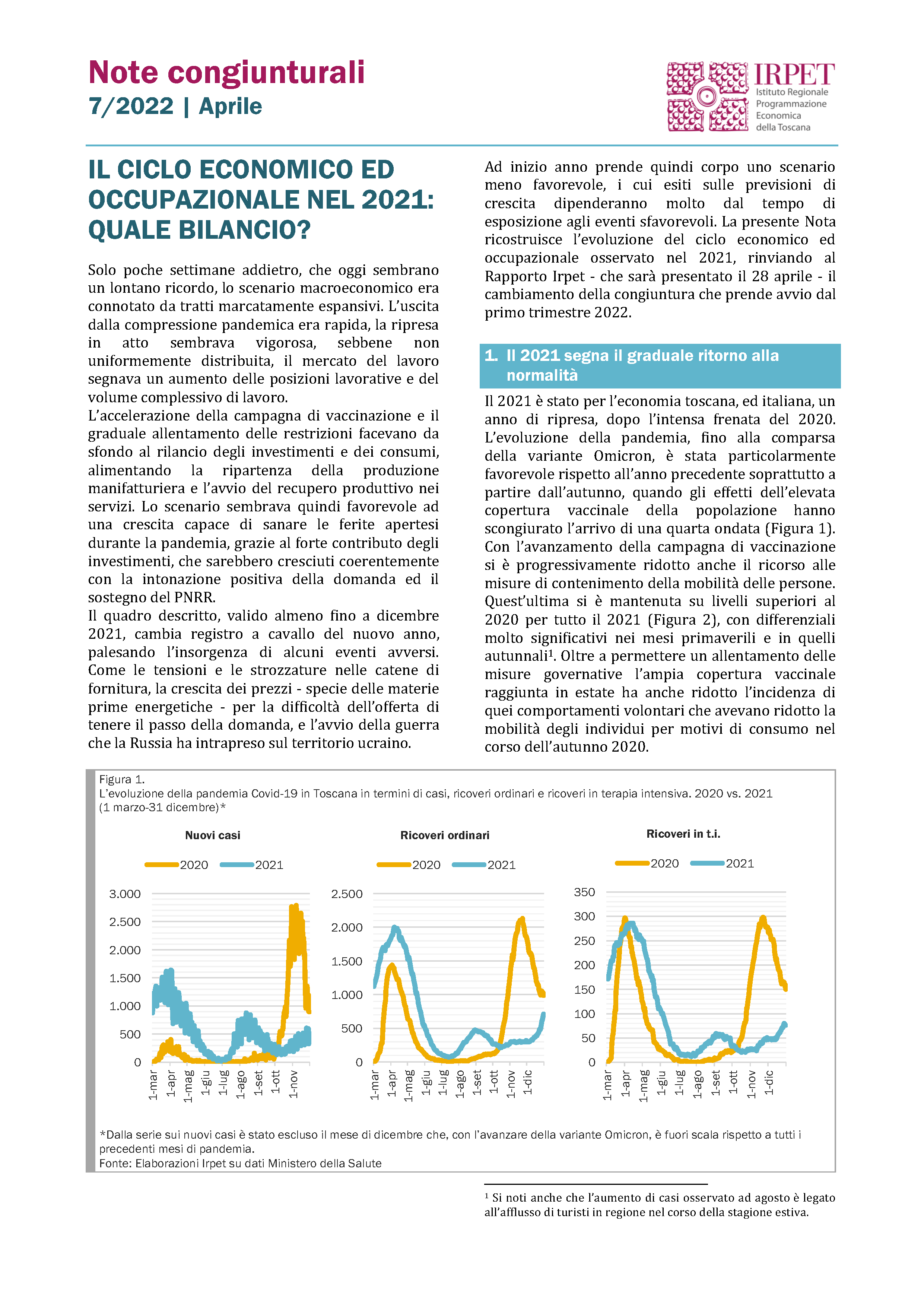 Nota congiunturale 7.2022 aprile