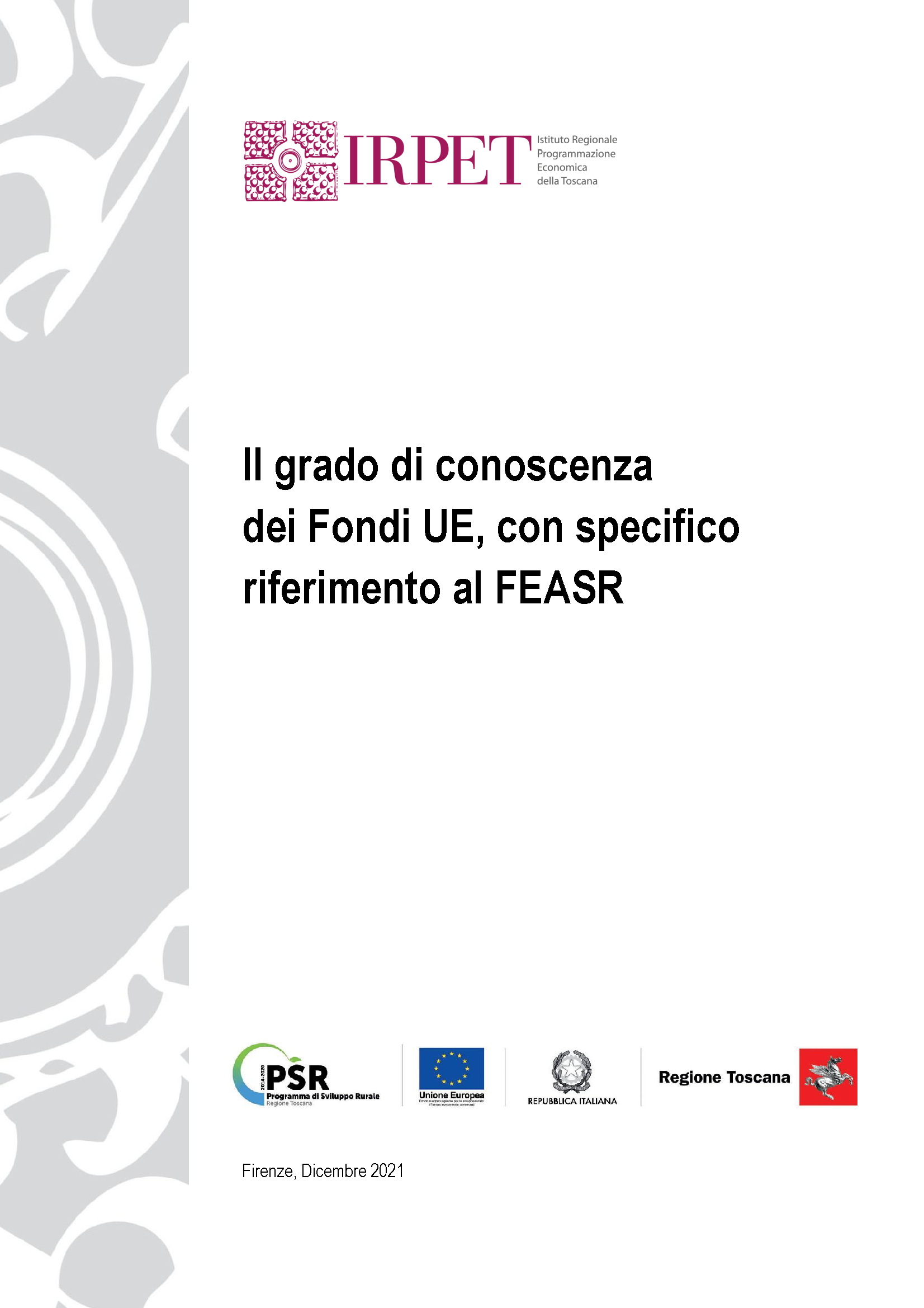 FEASR Report Grado di conoscenza dei fondi consegna dic2021