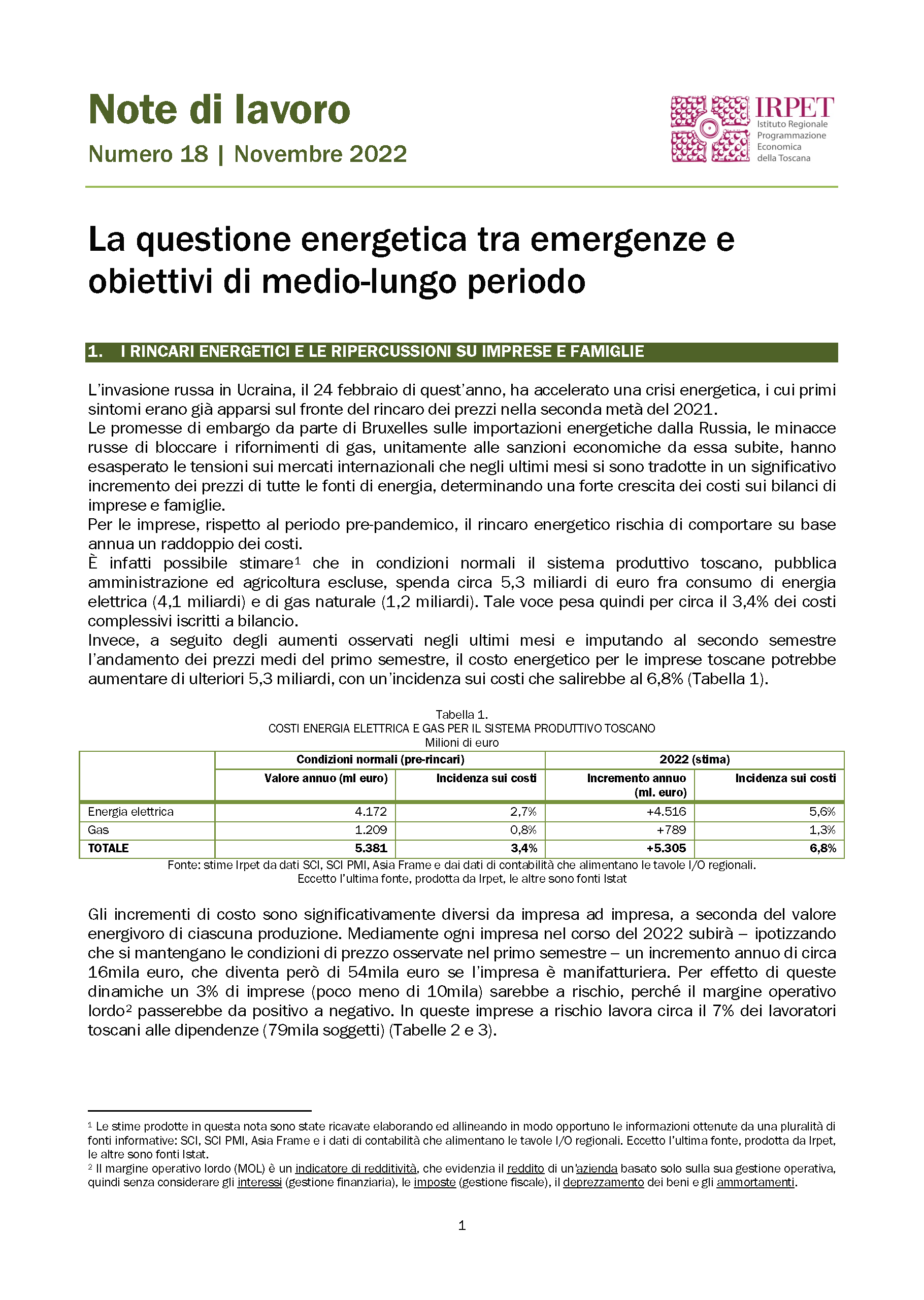 Nota di lavoro 18_2022 quest_energ